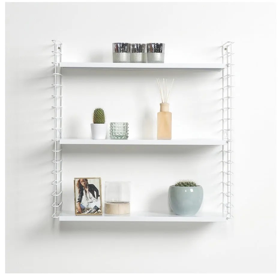 Libro háromszintes fehér polc, hossz 70 cm - Metaltex