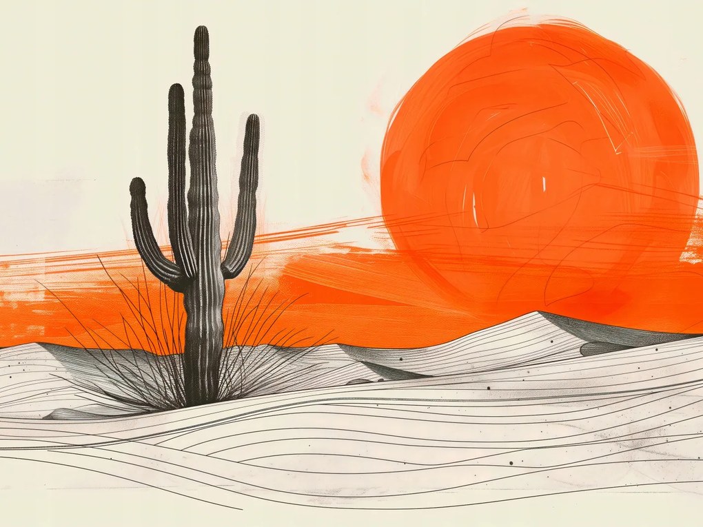 Poszter 100x75cm Saguaro kaktusz