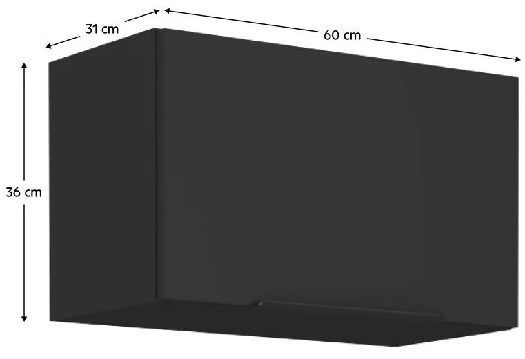 Felső konyhaszekrény Sobera 60 GU 36 1F (fekete) . 1096996