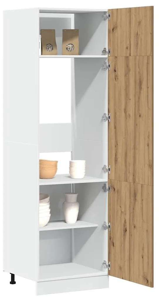 “Lyon” kézműves tölgy szerelt fa szekrény hűtőhöz