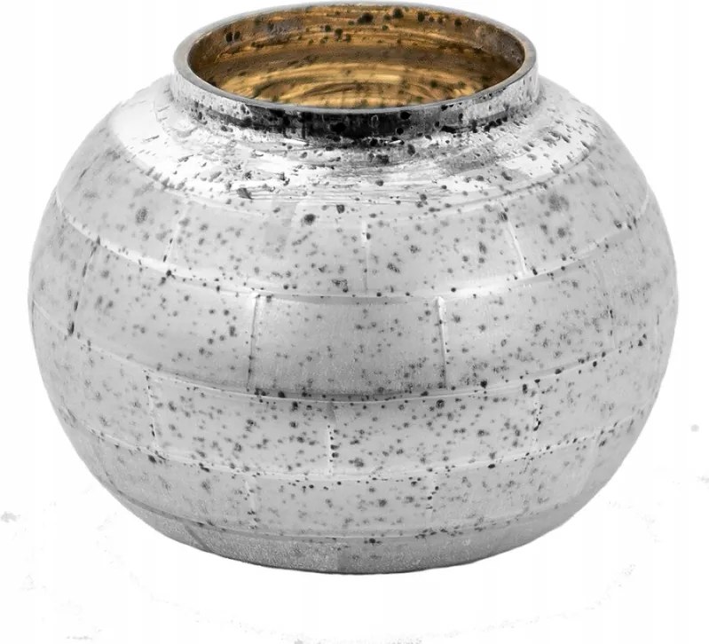 Ezüst antik üveg gyertyatartó melegítőhöz 11x8 cm