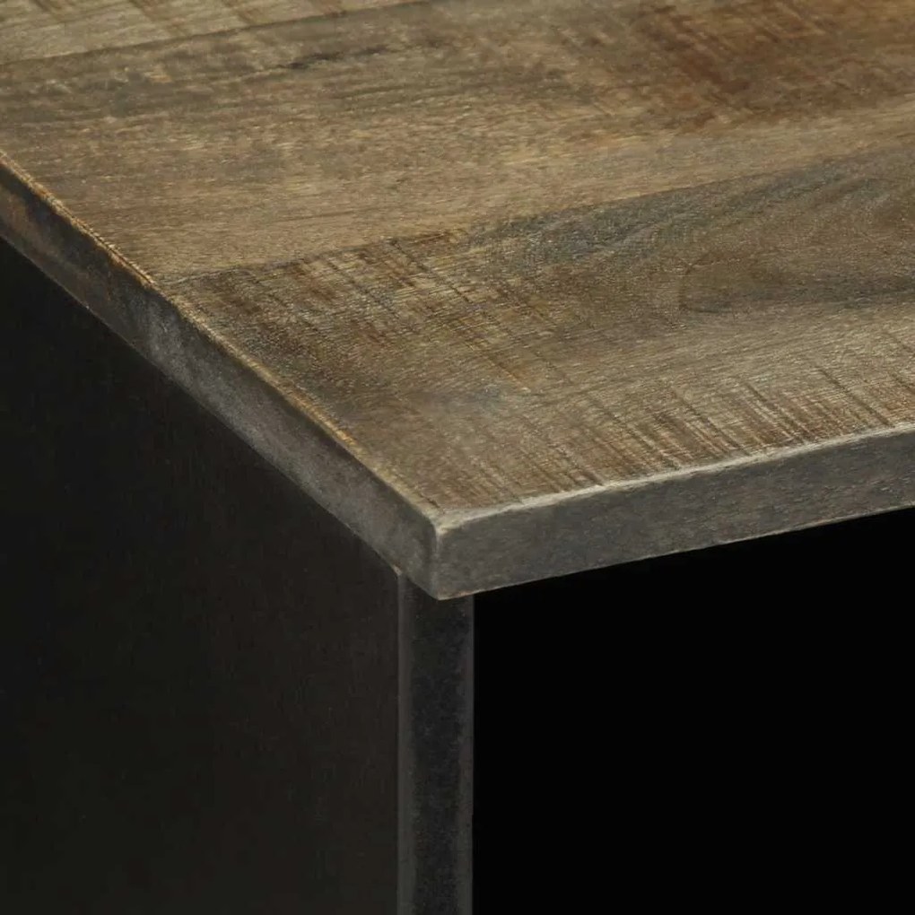 fekete tömör mangófa TV-szekrény 100 x 33 x 46 cm