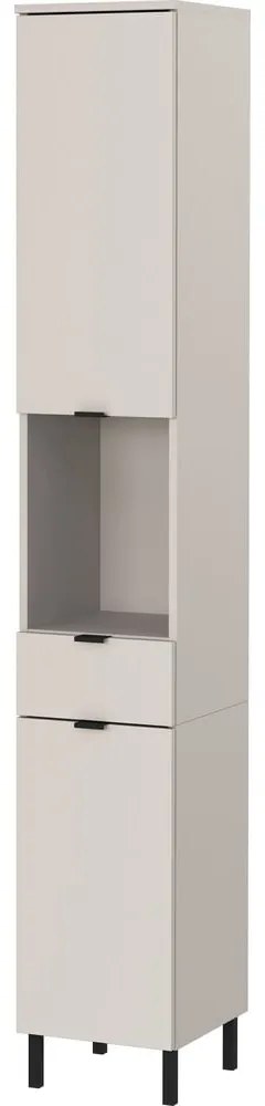 Krémszínű magas-keskeny fürdőszoba szekrény 30x190 cm Arcena – Germania