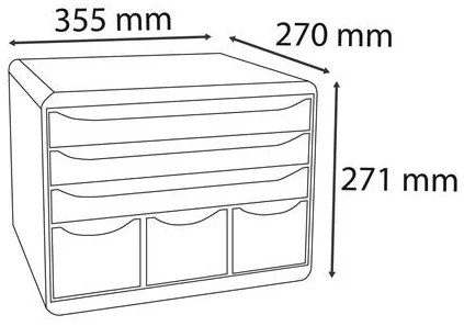 Irattároló, műanyag, 6 fiókos, EXACOMPTA Store-Box Maxi Iderama® (EX306798D)