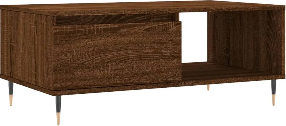 vidaXL barna tölgyszínű szerelt fa dohányzóasztal 90x50x36,5 cm