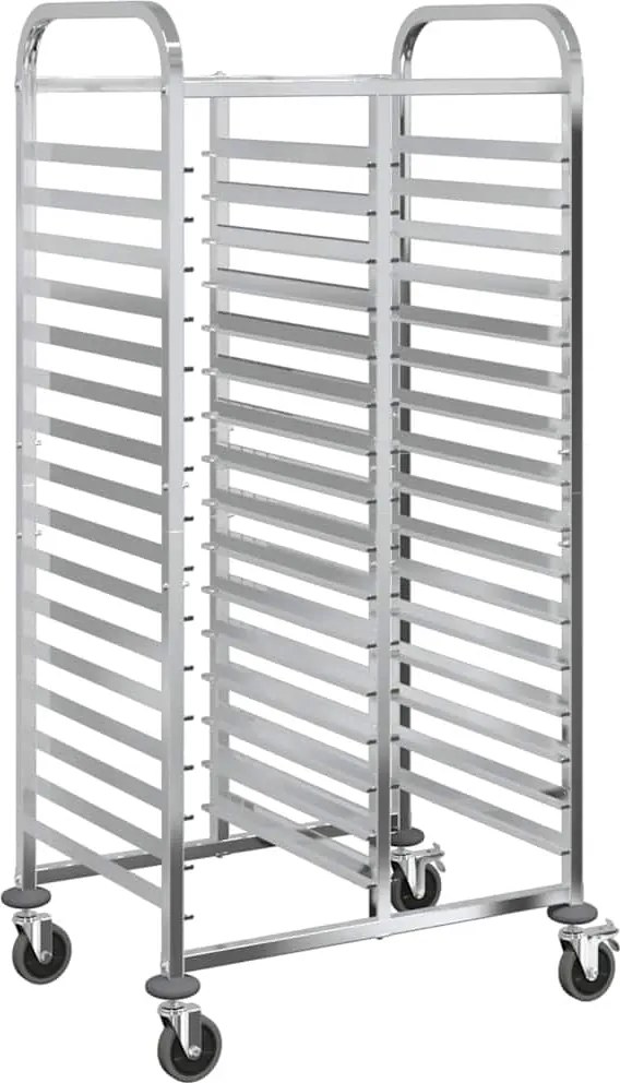 vidaXL rozsdamentes acélból tálcás kocsi 32 GN tárolóval 75x55x162,5cm