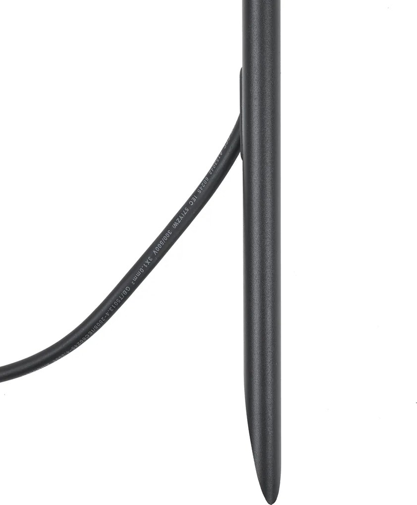 Fekete leszúrható spotlámpa 40 cm LED-del, állítható IP65-ös, kábellel és dugóval - Carl