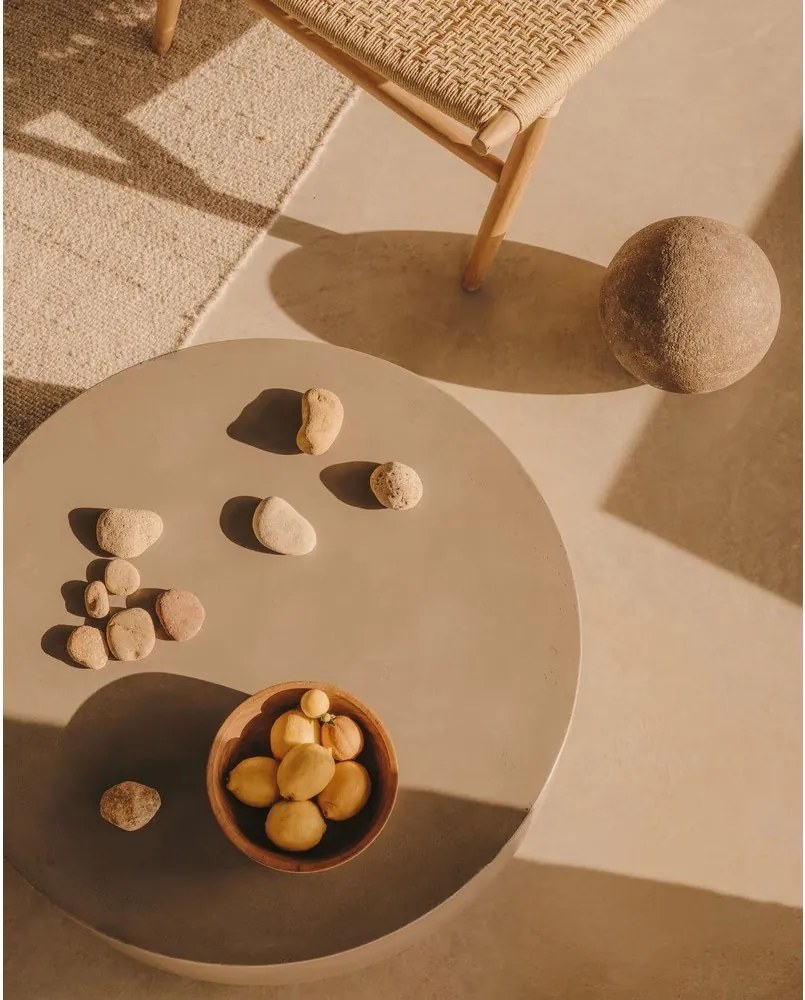 Beton kerek kerti dohányzóasztal ø 60 cm Garbet – Kave Home