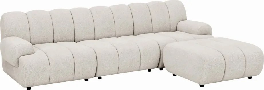 Taza 3,5 személyes kanapé, puffal, jobbos