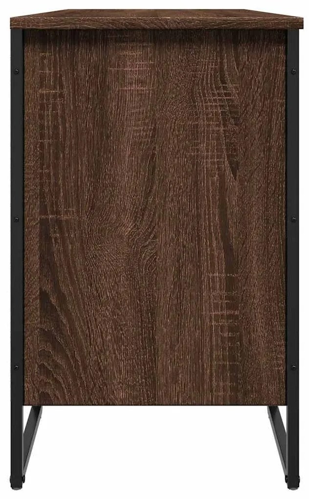 barna tölgy színű szerelt fa cipősszekrény 90 x 38 x 61,5 cm