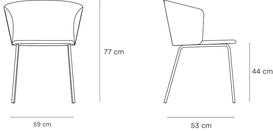 Narancssárga kárpitozott étkezőfotel szett 2 db-os Add – Teulat