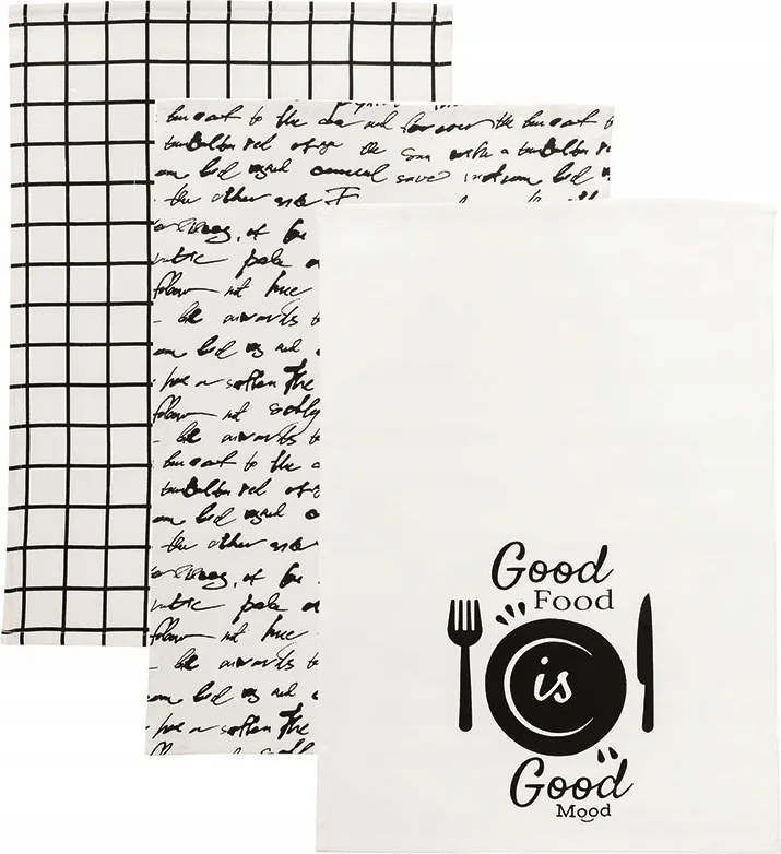 3 db-os konyhai törlőkendő szett 40x60 cm Good Food Good Mood