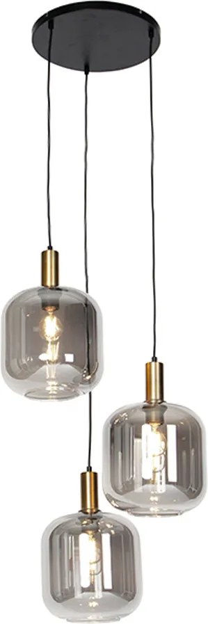 Design lógólámpa fekete arannyal és füstüveggel 3-lámpás - Zuzanna