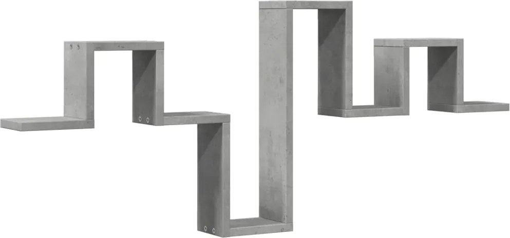 vidaXL betonszürke szerelt fa fali polc 104,5 x 10 x 43 cm