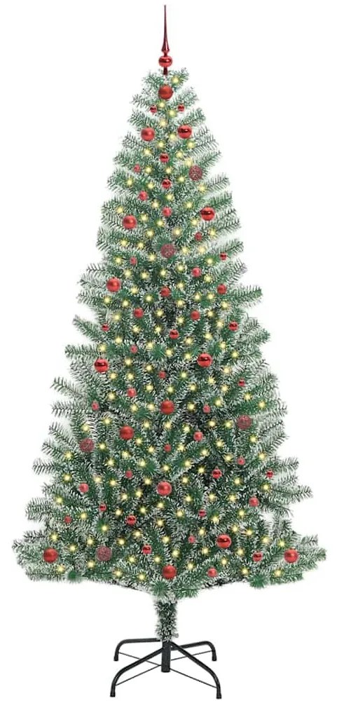 Mű karácsonyi fa hóval borítva LED fényekkel 300 LED-del 240 cm