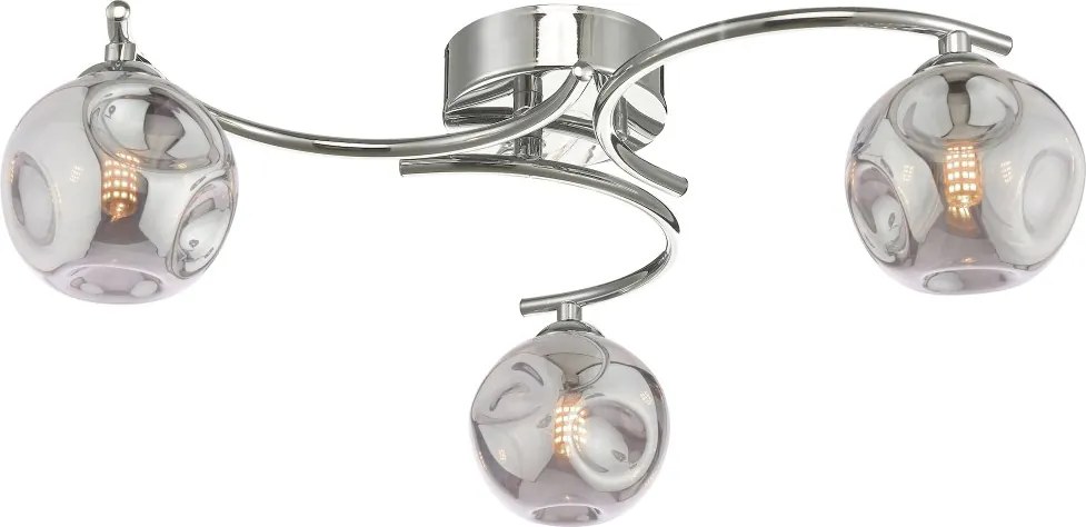 Dar Lighting modern mennyezeti lámpa nakita füstös csiszolt króm darnak5350-28