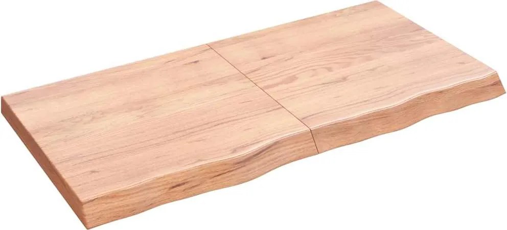 vidaXL világosbarna kezelt tömör tölgyfa fali polc 120 x 60 x (2-6) cm