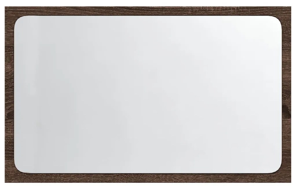 barna tölgy szerelt fa LED-es fürdőszobatükör 60 x 8,5 x 38 cm
