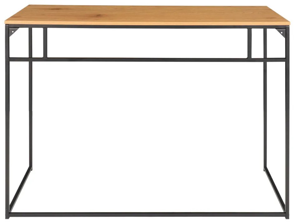 Vita íróasztal, tölgyhatású fekete vázzal 100x45x75 cm