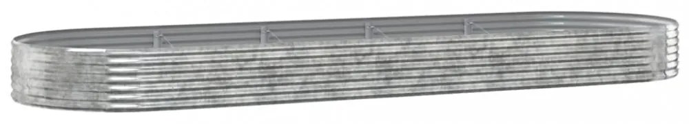 ezüstszínű horganyzott acél kerti magaságyás 450x140x36 cm