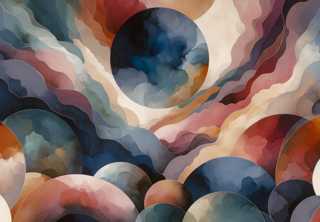 Fotótapéta - Kiemelkedő körök és hullámok (147x102 cm)