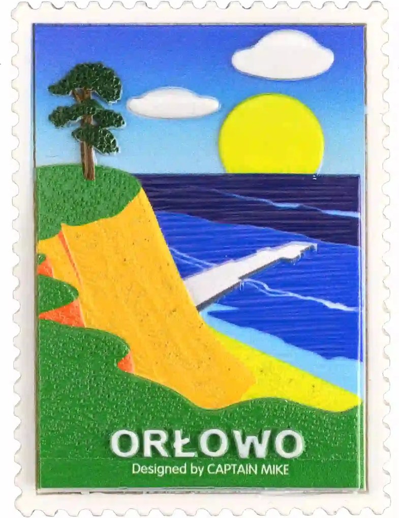 Postaláda alakú mágnes tengeri motívummal Sas