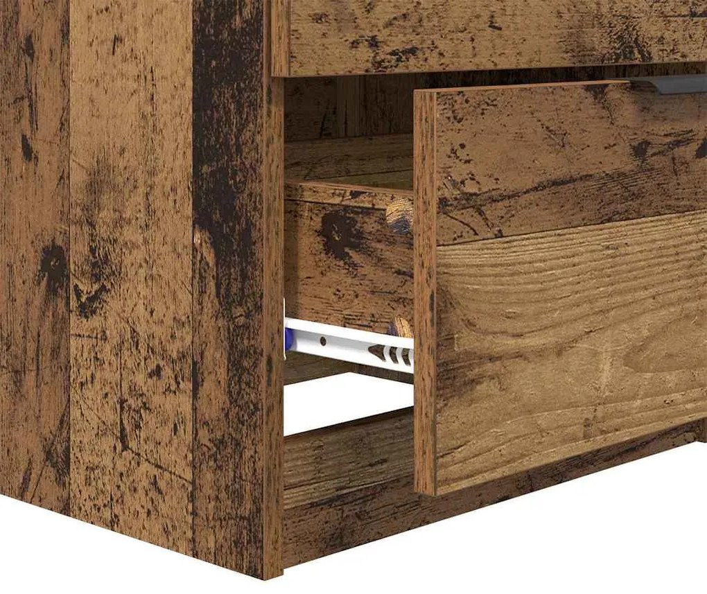 Éjjeliszekrény fiókkal 2 pcs Régi fa 45 x 39 x 50 cm Faanyag