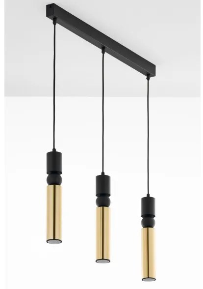 Jupiter 2007 - Csillár zsinóron ALAS 3xGU10/10W/230V arany/fekete