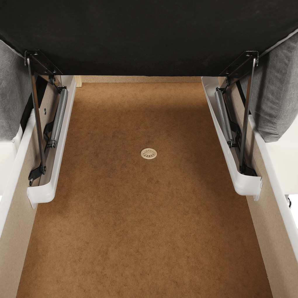 Kissarok, textilbőr fehér/szövet szürke, jobbos, SANTIAGO