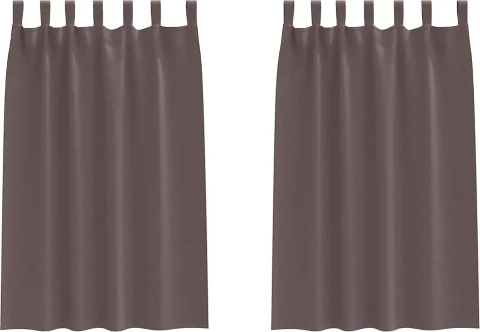 vidaXL Fekete Függöny Gyűrűkkel 2 pcs Sötét Barna 175 x 140 cm