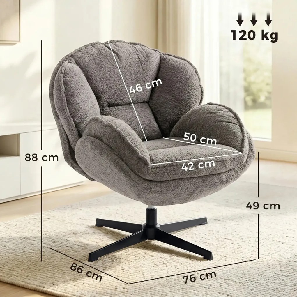 HOMCOM Modern wingback fotel, bársony fotel négycsillagos talppal, S-rugókkal, szürke
