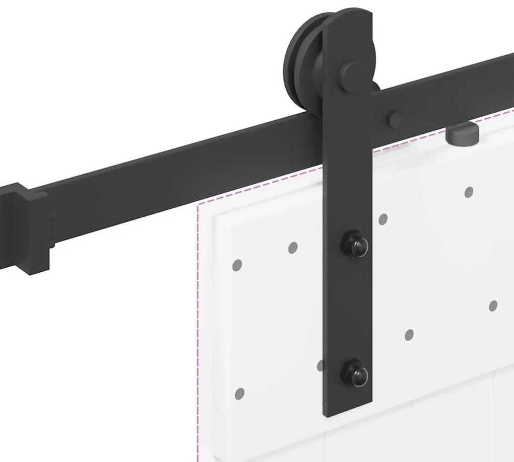 fekete acél tolóajtó fémszerelék készlet 152 cm