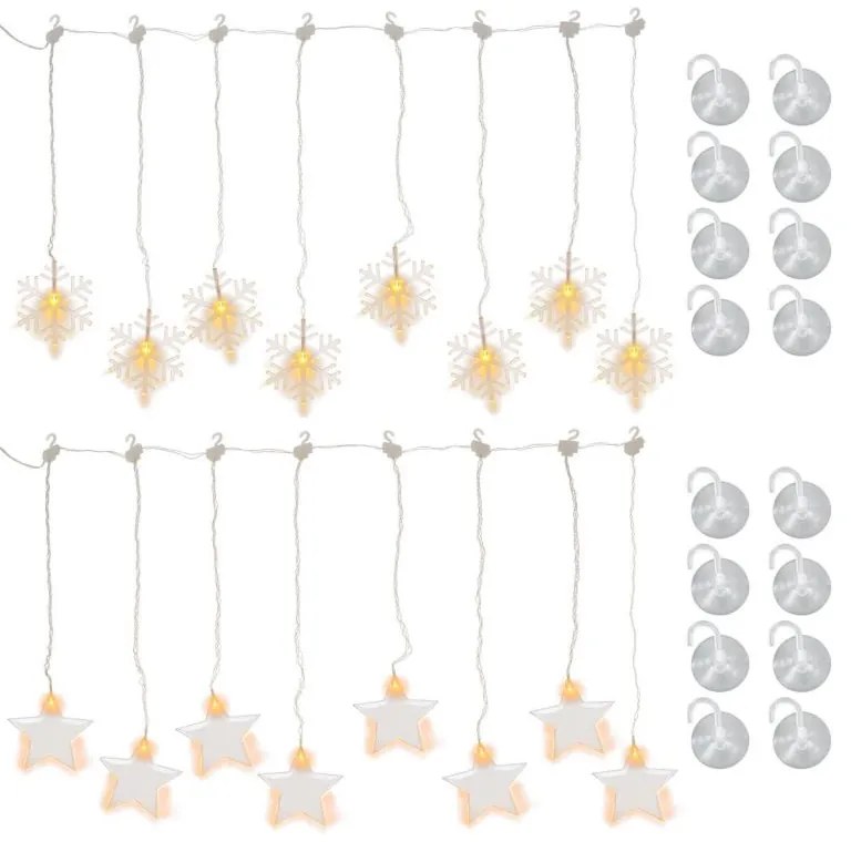 NEXOS Világítófüggöny szett 8 LED meleg fehér 2 db