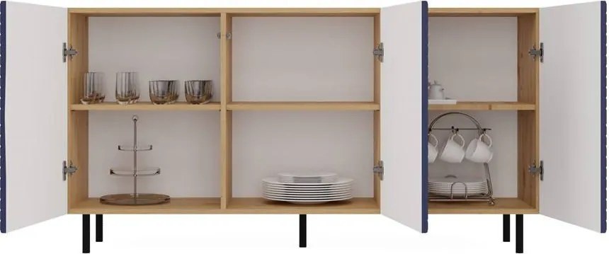 Kama 3 komód, tölgy-kék