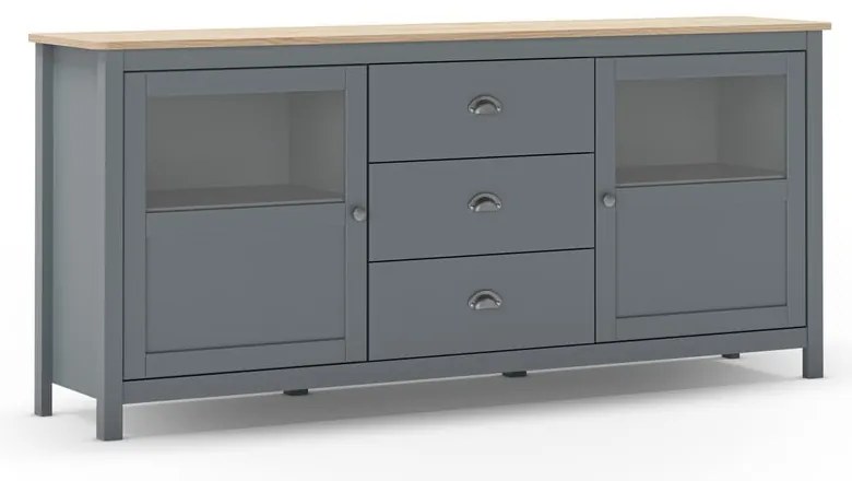 Szürkészöld borovi fenyő komód 180x80x40 cm Misti – Marckeric