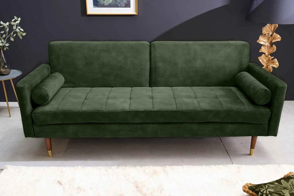Design ágyazható kanapé Walvia 196 cm zöld