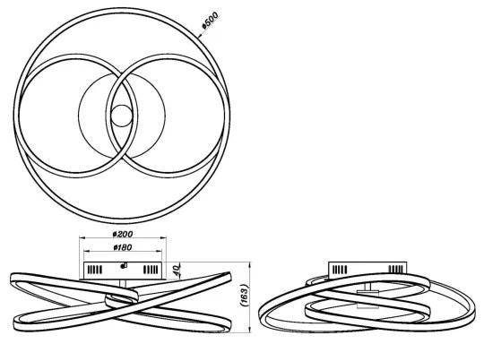 Globo 67183-40G - LED Felületre szerelhető csillár GLYXAR LED/40W/230V arany/fekete