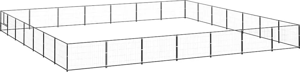 vidaXL fekete acél kutyakennel 49 m²