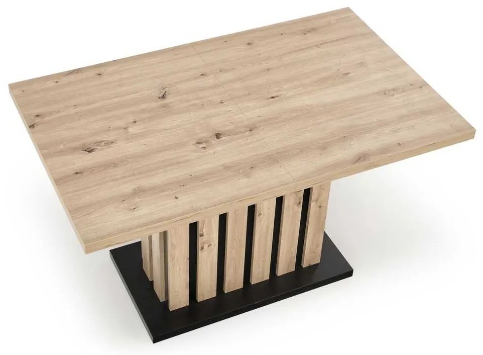 Lamello étkezőasztal 160 cm, artisan tölgy / fekete