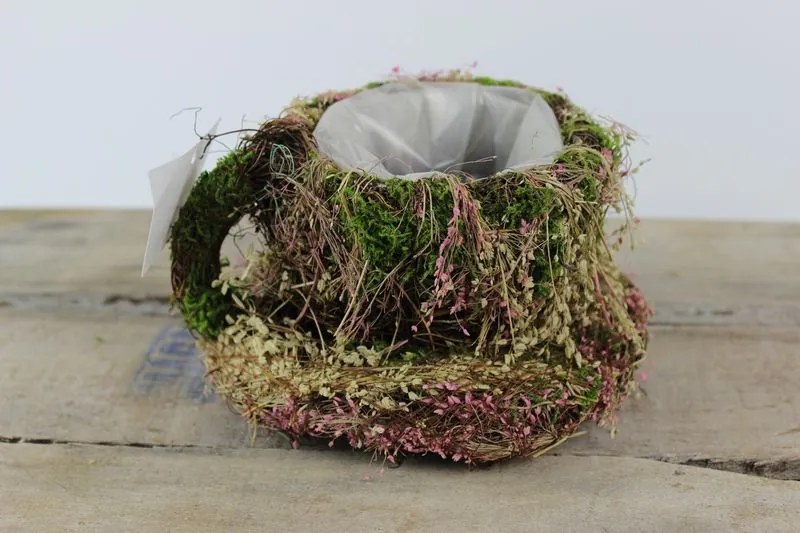 Zöldeslila természetes csésze virágcserép 16 cm