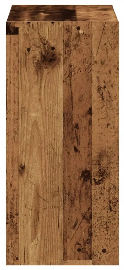 antik fa színű szerelt fa könyvespolc 68,5 x 32 x 68,5 cm
