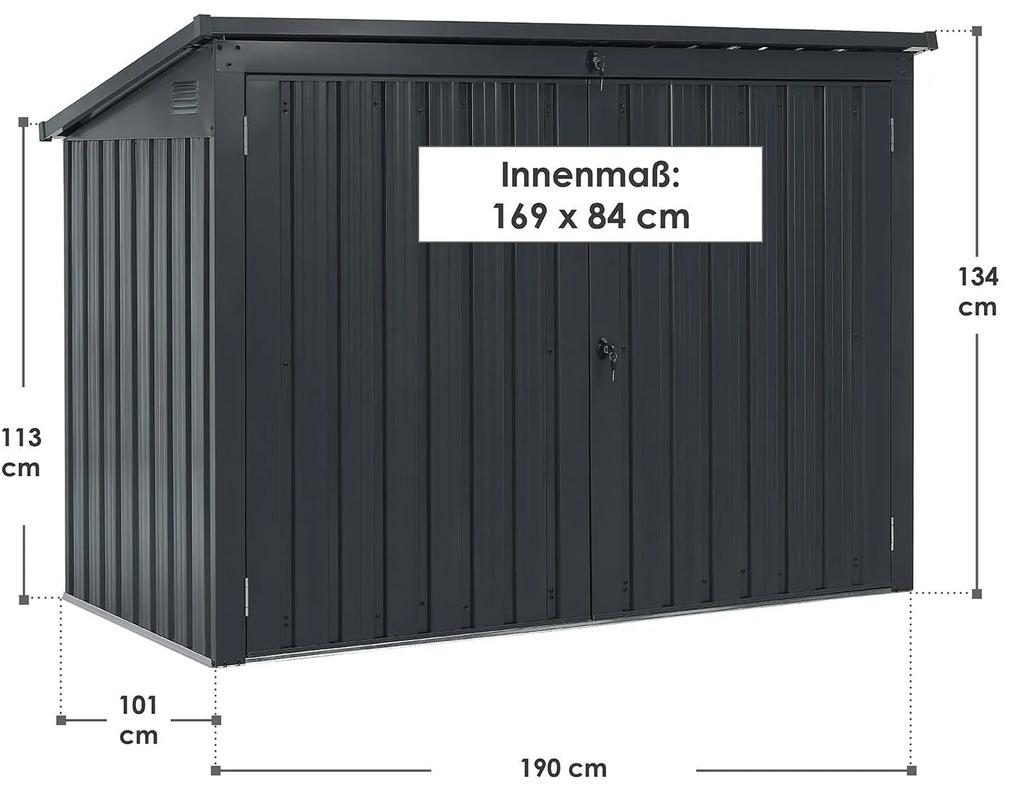 Namur box 1,9 m szemetesládákra , fémből készült szürke