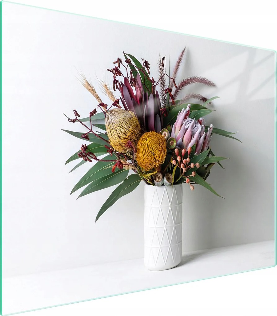 Üveg Vágódeszka 52x40 Virágok Edzett Üveg