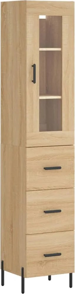 vidaXL sonoma tölgy szerelt fa magasszekrény 34,5x34x180 cm