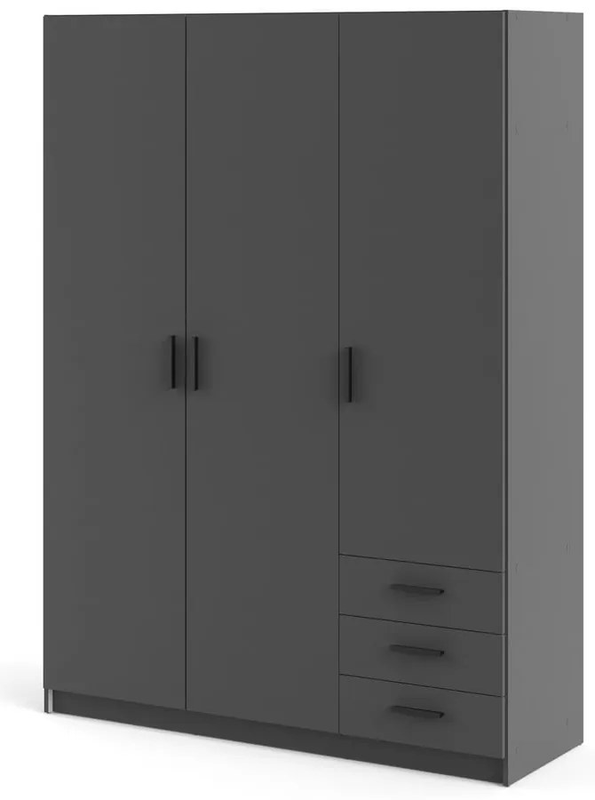 Sötétszürke ruhásszekrény 147x200 cm Sprint – Tvilum