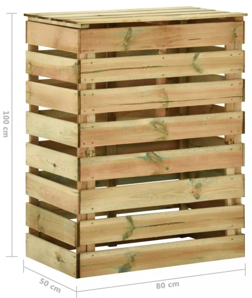 2 db lécezett impregnált fenyőfa kerti komposztáló 80x50x100 cm