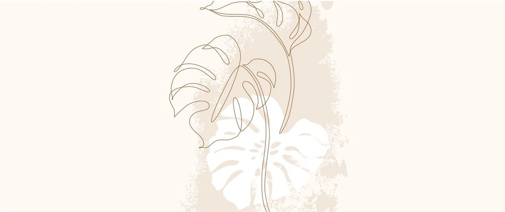 Kép - Line art monstera N⁰1 (120x50 cm)