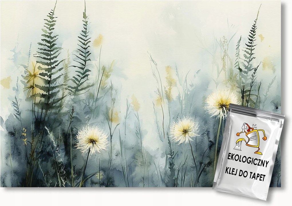 Fotótapéta Flizelina Természet Rét Páfrány Pitypang Virágok 350x250 ragasztó