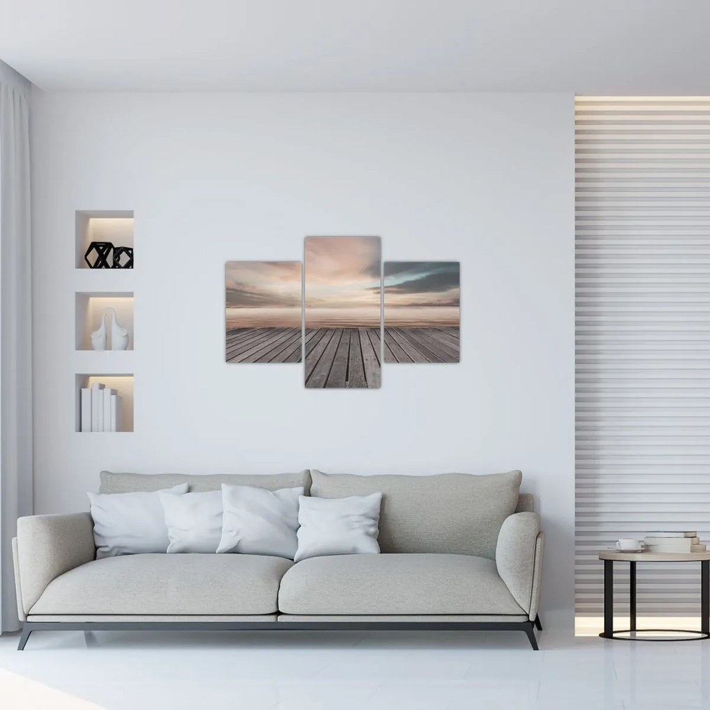 Kép - Móló naplementében (90x60 cm)
