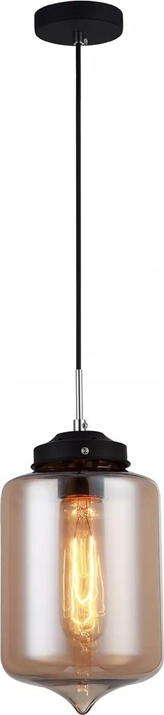 Függő mennyezeti lámpa fekete borostyán hálószoba nappali szoba Tube 1C